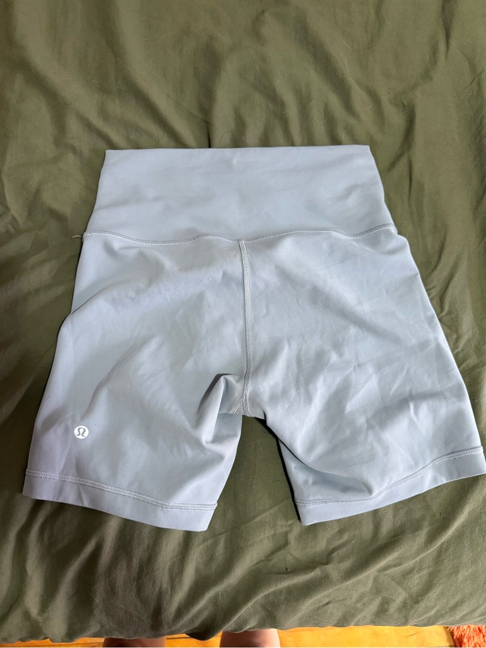 lululemon athletica High-Rise Pale Gray Bike Shorts - Picture 1 of 2